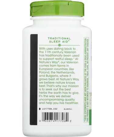 Nature's Way Valerian Root Capsules 180 ct - Sleep Aid Supplement - Buy Online on GoSupps.com