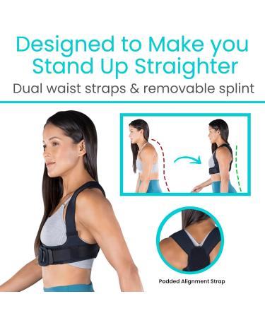 Vive Posture Corrector - Adjustable Upper Back Brace for Kyphosis Neck & Shoulder Pain Relief - Universal Clavicle Support for Men & Women - Buy Online on GoSupps.com