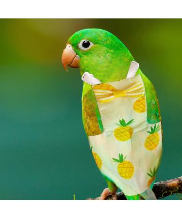 Pet Bird Diapers Flight Set with Green Leash | Washable Parrot Nappy & Cute Pattern | Reusable Pee Pads for Parakeet, Cockatoos, Mini Macaw - Buy Online on GoSupps.com