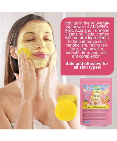 Turmeric Face Scrub Pads - Natural Cleansing Pads with Kojic Acid | 40 Pcs for Glowing Skin - Buy Online on GoSupps.com
