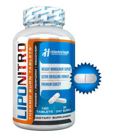 LipoNitro® Maximum Strength Thermo-Burn Diet Pills with Nitro Energy - Scientifically Researched Ingredients - Professional Quality Dietary Supplement Manufactured in USA - 120 Tablets