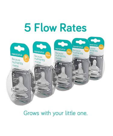 Nanobebe Silicone Nipples 6+ Months Fast Flow 2 Pack - Buy Online on GoSupps.com