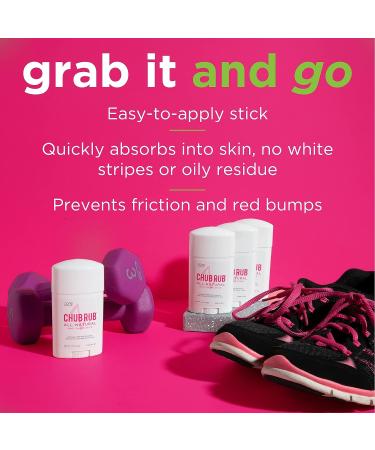 Zone Naturals 2 Pack Chub Rub Stick - All Natural Anti Chafing Stick - Thigh Rescue Friction Defense Stick (1.5 oz) - Prevents Rubbing and Irritation - Pack of 2 - Buy Online on GoSupps.com