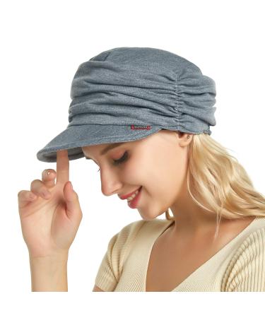 Auemdrey Fashion Hat Cap with Brim Visor for Woman Ladies, Best for Daily Use Medium Grey