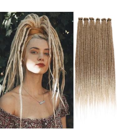 Leeven 18 Inch Ombre Blonde Dreadlock Extensions Hippie Single Ended Dreads 10 Strands Synthetic Reggae Dreadlocks Soft Dreads Hair Extensions /27613# 18 Inch (10 Strands) Ombre Blonde /27613#