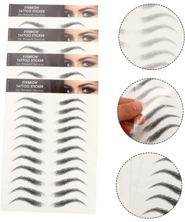Balacoo 4 Sheets Waterproof Eyebrow Stickers Authentic Eyebrows Makeup Brow Sticker Cosmetic 6d Make up 21x14.8cm Black - Buy Online on GoSupps.com