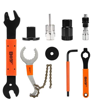Grednfhat Bike Tool Kit, Include Bicycle Crank Removal Tool + 3 in 1 Bike Cassette Removal Tool + Rotor Lockring Removal Tool + Bottom Bracket Remover + Bike Pedal Wrench, Practical Repair Tool