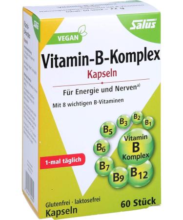 Salus Vitamin B Complex Vegetable Capsules - 60 pcs | Premium Energy & Immune Support | International Shipping Available - Buy Online on GoSupps.com