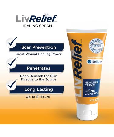 LivRelief First Aid Wound Cream for Cuts Burns Sores and Bug-Bites - Fast Healing Multi-Purpose Therapy Natural & Paraben-Free - 15g - Buy Online on GoSupps.com