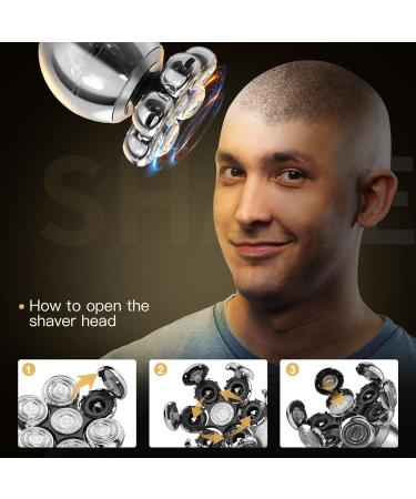 7D Electric Razor for Men TURN RAISE 6 in 1 Waterproof With LCD Display bald head shavers for men Wet Dry Head Shaver for Men USB Rechargeable Electric Shavers for Men Bald Head - Buy Online on GoSupps.com