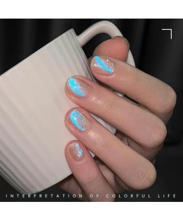 GAOY Cat Eye Gel Nail Polish - 16ml Blue Nude Glitter Holographic UV Gel - Reflective Translucent - 2408 Mermaid Tears | International Shipping - Buy Online on GoSupps.com
