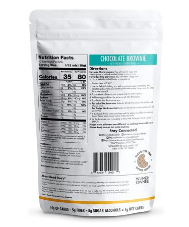 Good Dee's Keto Brownie Baking Mix - 1g Net Carb, Sugar Free, Gluten Free, Low Carb, Nut Free, Grain Free - Diabetic Friendly & Easy to Make - Buy Online on GoSupps.com