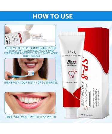 Sp 8 Probiotic Toothpaste Sp 8 Toothpaste Sp-8 Ultra Whitening Probiotic Toothpaste Sp 8 Toothpaste Sp 8 Ultra Toothpaste Designed to protect gums and teeth 120 g - Buy Online on GoSupps.com