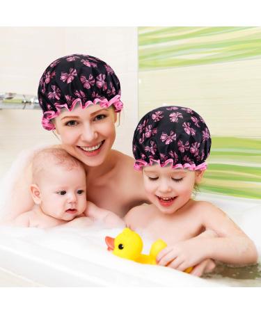 Waterproof Shower Caps for Women 3 Pack Double Layer Ideal for Home Bathroom & Spa - Buy Online on GoSupps.com