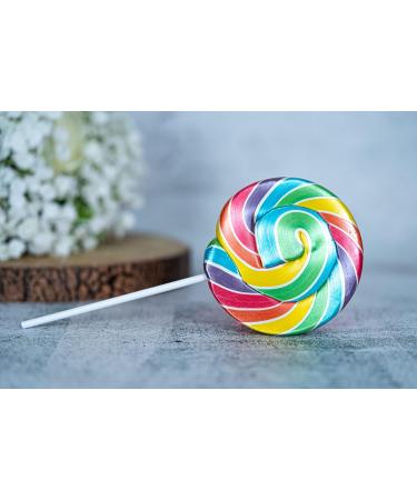Large Lollipops - Swirly Lollies - Rainbow Lollipops - Lolly - Cake Toppers 100g 1 Lollipop (Rainbow - Mixed Fruit) - Buy Online on GoSupps.com
