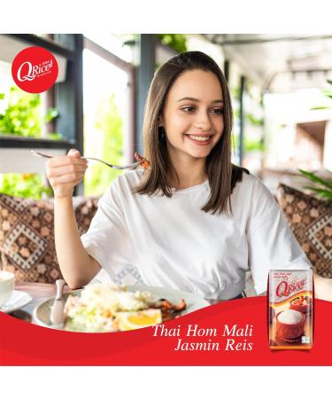 Buy Q RICE Jasmine Rice - 100% Fragrant Thai Hom Mali - Long Grain Rice - 3x1kg Pack - International Shipping Available - Buy Online on GoSupps.com