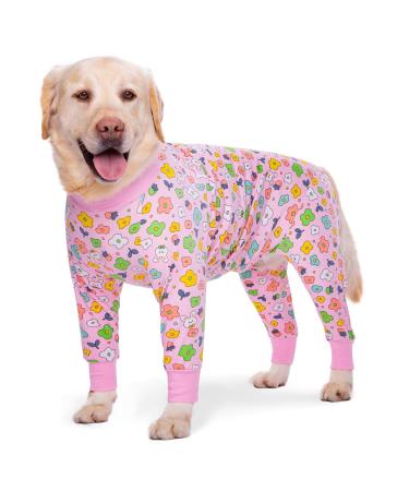 Axcimond dogbody after op dogs one -part dogbody castration bitch/male op body dog recovery suit for dogs after the operation of long -sleeved wound protection suits Alternatively to neck crauses for dogs 5xl pink flower
