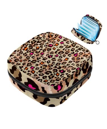 Portable women's binding-up bags menstrual cup bags feminine menstrual insert pocket for teenage girls tampons for the first period leopard brown multicolored 04
