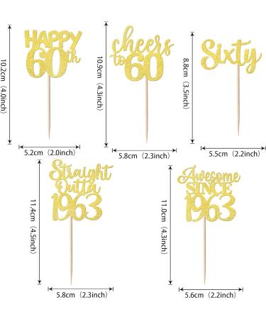 30 Pieces Straight Outta1963 Cupcake Toppers Awesome Since 1963 Cake Decorations Cheers on 60 Fabulous Sixty Cake Toppers 60th Birthday Wedding Anniversary Party Cake Decorations Gold Gold 60th - Buy Online on GoSupps.com