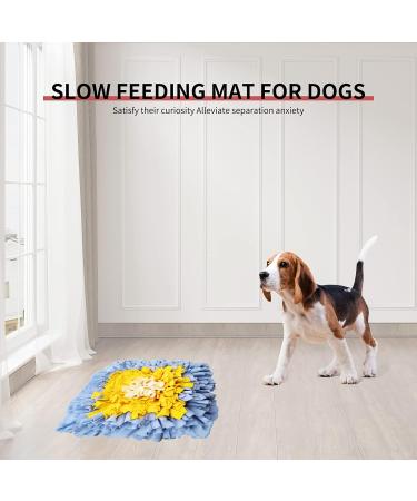 Ieuumler Pet Training Snuffle Mat - 45x45 cm Blue & Yellow Slow Feeding Puzzle Toy for Dogs - Buy Online on GoSupps.com