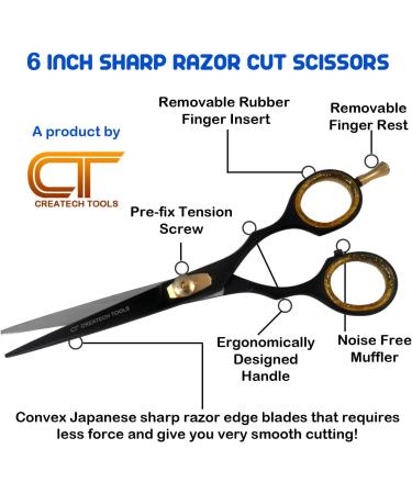 Hair Scissors Set Large and Small Hair Cutting Hairdressing and Trimming Black Scissors Family Care Pack - Buy Online on GoSupps.com