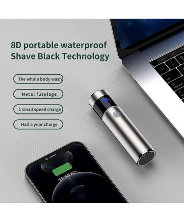 Buy Portable Rechargeable Electric Shaver for Men - Travel-Friendly Multi-Function Razor in Frosted Silver - Buy Online on GoSupps.com