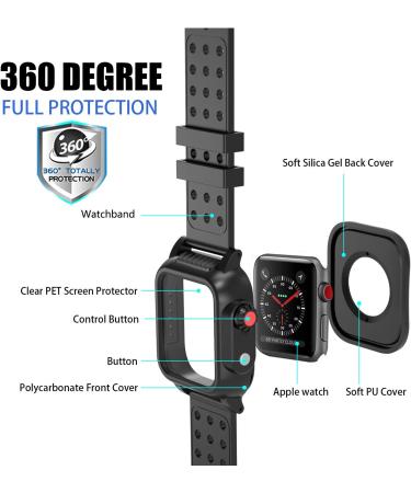 OWKEY Waterproof Apple Watch Case 42mm Series 3 with Multi-Size Bands | Built-in Screen Protector | Full Body Rugged Protection | Anti-Scratch & Shock Proof Case | 42mm Apple Watch - Buy Online on GoSupps.com