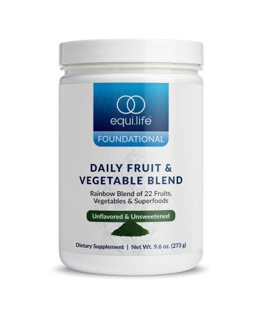 Equilife Daily Fruit & Vegetable Blend Superfood Antioxidant Supplement with 22 Organic Fruits & Vegetables Unflavored Vitamin C Fiber 9 Essential Amino Acids Supports Energy 30 Servings Tub Unflavored - Bottle 9.6 O