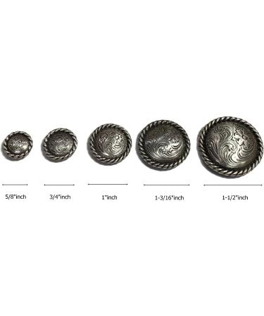 Western Buffalo Head Nickel Concho Set - Antiqued Silver (21mm) - 2 Pack - Buy Online on GoSupps.com