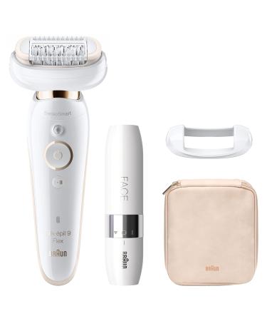 Buy Braun Silk- pil 9 Flex Epilator for Women - Wireless Hair Remover with Flexible Head & Face Hair Remover 40 Tweezers - Model 9-005 in White/Gold - Buy Online on GoSupps.com