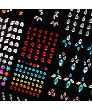 Buy 9 Sheets Festival Face Gems Stickers | Self-Adhesive Rhinestone Makeup Jewels for Eyes & Nails - Multi-Style Decorations - Buy Online on GoSupps.com