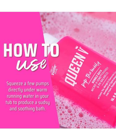 Queen V Pop the Bubbly Bubblebath - pH Balanced with Aloe and Rose Water - External Intimate Area Wash - Buy Online on GoSupps.com