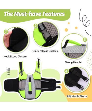 Buy Cit toile Life Jacket for Small Dogs - Adjustable & Lightweight Buoyant Safety Gear for Chihuahua Dachshund Bulldog - Perfect for Water Sports - GRUN L Green M - Buy Online on GoSupps.com