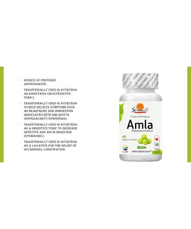 Sewanti Organic Amla Antioxidant & Cleansing Aid - 60 Vegan High Potency Extract Capsules (500mg) - Buy Online on GoSupps.com