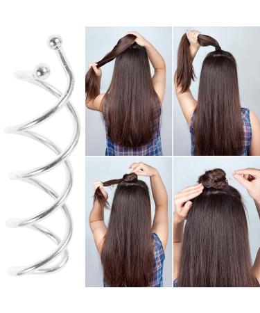 20pcs Silver Spiral Hair Pins - Bottle Opener Style Hair Screws Non-Slip & Durable - Buy Online on GoSupps.com