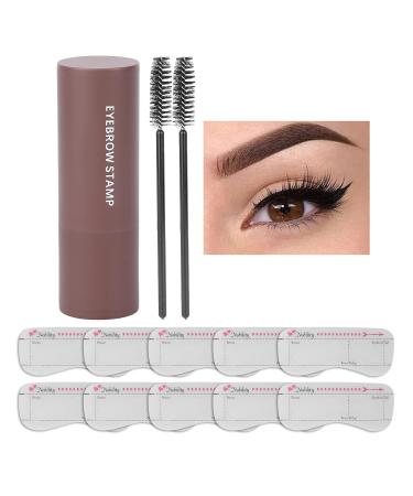 Eyebrow Stamp Kit - Long Lasting Waterproof Powder Shaping Set with 10 Reusable Stencils & 2 Pens for Perfect Definition - Buy Online on GoSupps.com