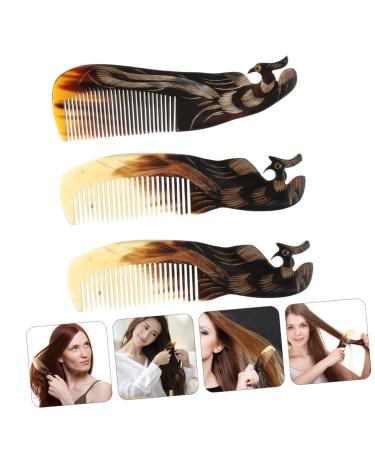 Plafope 3-Piece Phoenix Horn Comb Set | Natural Oxenhorn Hair Crests for Smooth Hair & Scalp Massage | Multi-Purpose Women s Comb - Buy Online on GoSupps.com