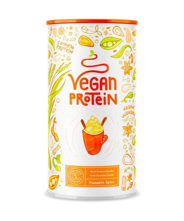 Alpha foods vegan protein - pumpkin spice - vegetable protein powder from conversed rice peas soybeans flax seeds amaranth sunflower and pumpkin seeds - 600g powder - Buy Online on GoSupps.com