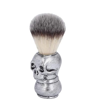 Men's Beard Shaving Brush Hair Shaving Brush Skeleton Shape for Barber Shop for Home Use (Silver Skull Beard Brush)