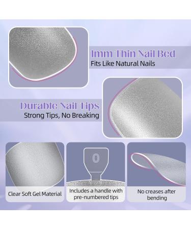 Sharp Square Toe Nail Tips - 300PCS Full Cover Soft Gel Fake Toenails for DIY Extensions | 15 Sizes Available - Buy Online on GoSupps.com