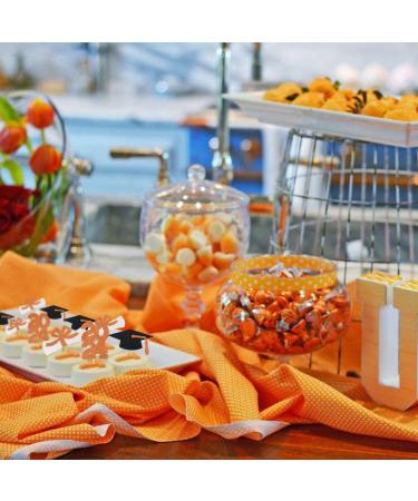 Grehge Orange Graduation Cupcake Topper Congrats Grad Party Decoration Glitter Cap Diploma Dessert Picks Supplies - Buy Online on GoSupps.com