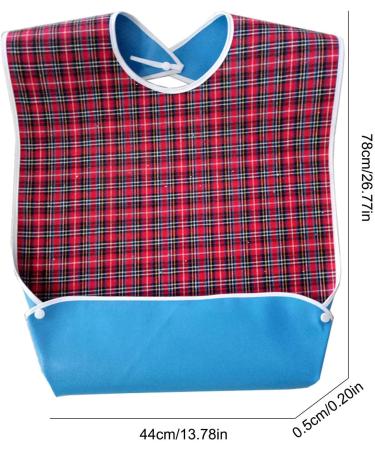Adult Bibs for Men Women Washable Waterproof Adult Bib for Eating with Crumb Catcher Red - Buy Online on GoSupps.com