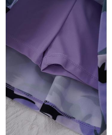 Girls Camouflage Purple Golf Tennis Dress Set with Racerback Tank Top | TiaoBug Kids Sport Skort Outfit - Size 6 - Buy Online on GoSupps.com