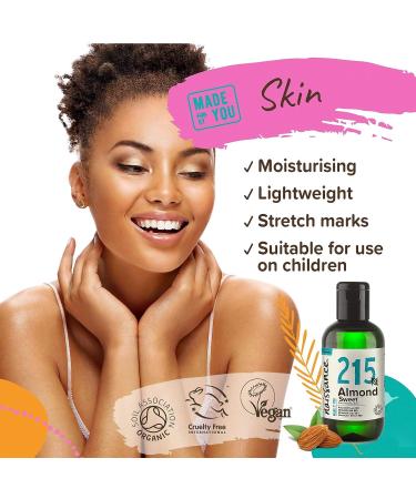 Organic Sweet Almond Oil (4 fl oz) - Cold Pressed, Vegan, Hexane Free - For Massage, Skincare & Haircare - Buy Online on GoSupps.com