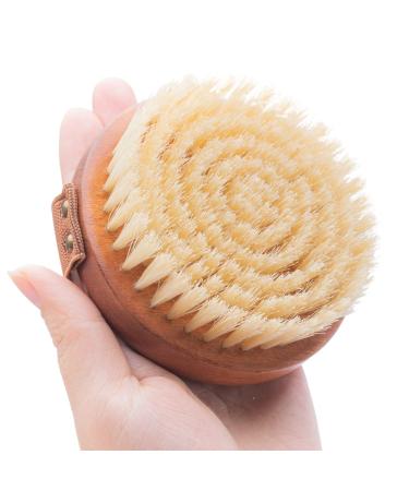 Body Brush for Wet and Dry Body use  for Shower Brush and Bath Body exfoliates The Brush  Removing Dead Skin Cells and Cellulite  Firming The Skin and stimulating Blood Circulation Ebony body brushes