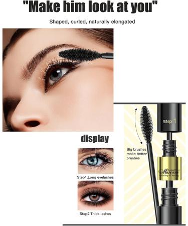 2PCS 4D Silk Fiber Lash Mascara 2 in 1 Mascara For Natural Lengthening And Thickening Effect(Pack of Black) 2pcs Black - Buy Online on GoSupps.com