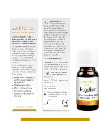 Sanhelios Nagelkur 10 ml - Effective Nail Fungus Treatment | Easy Application with Essential Oils | 1 Pack - Buy Online on GoSupps.com