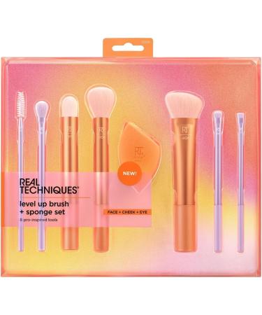 Real Techniques Level Up Brush And Sponge Kit - Professional 8 Piece Set for Makeup Blending with Synthetic Bristles - Buy Online on GoSupps.com