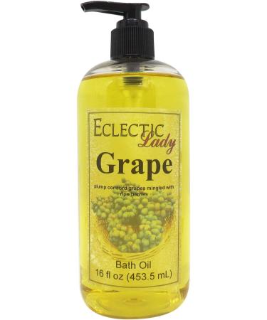 Grape Bath Oil by Eclectic Lady - Scented Bath Oil - Relaxing & Moisturizing Bathing Oil - Fragrance Body Oil For Dry & Rough Sensitive Skin - Body Daily Nourishing Shower Oil (16 oz) 16 Ounce