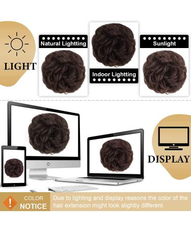 DeeThens Messy Bun Hairpiece for Women - Wavy Curly Scrunchies Claw Clip in Darkest Brown - Buy Online on GoSupps.com